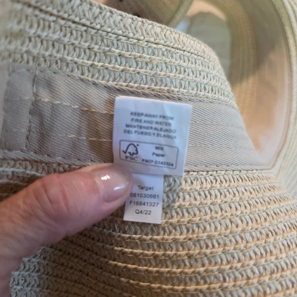 Shade & Shore Straw Sun Visor Women OS Cream Excellent Wide Brim Packable Woven
